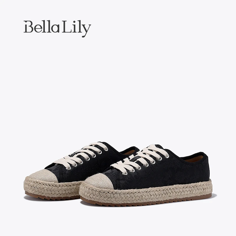BellaLily春季新款国风原创渔夫鞋女复古麻绳板鞋减龄休闲鞋