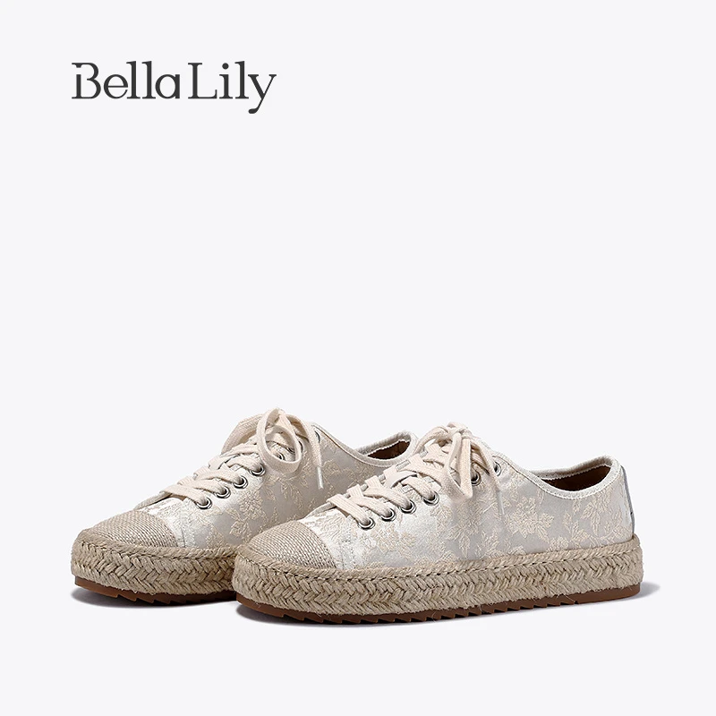 BellaLily春季新款国风潮流渔夫鞋女原创麻绳板鞋百搭休闲鞋
