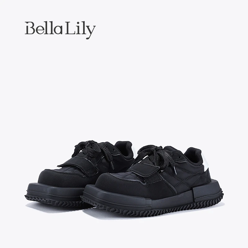 BellaLily2023早秋新款丑萌防滑老爹鞋女魔术贴休闲鞋潮流运动鞋