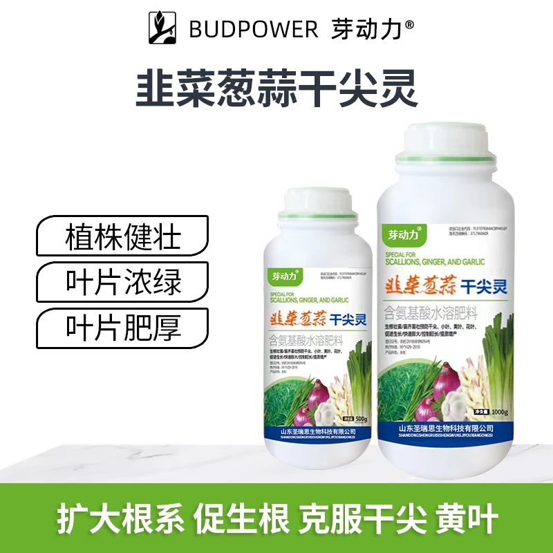 芽动力韭葱蒜干尖灵葱姜蒜韭菜干尖黄叶斑点烂根死棵专用水溶肥