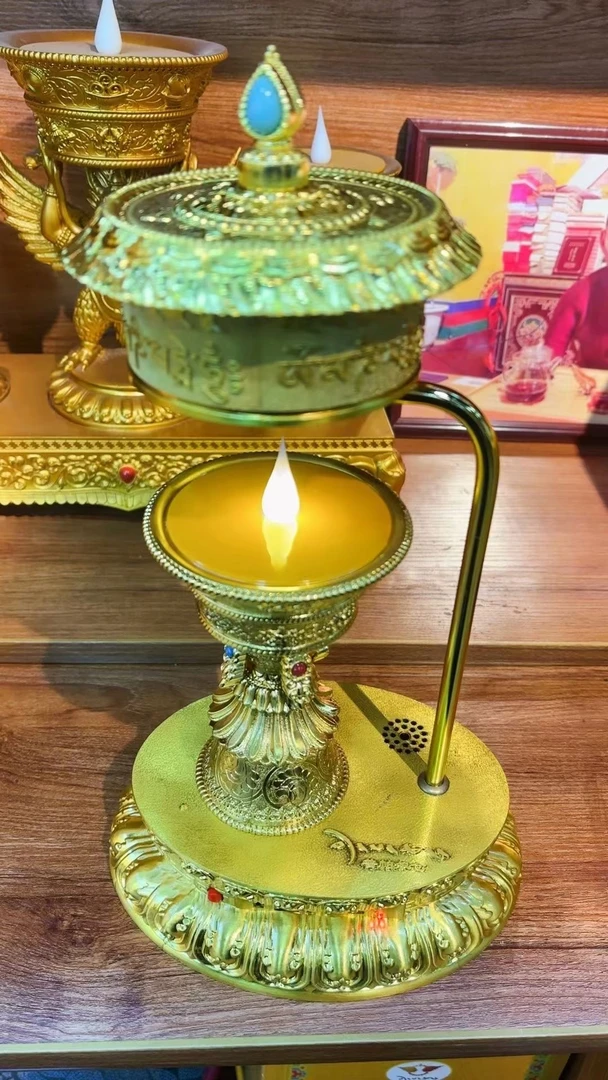 普帕尔仓嘛呢旋转手工创意高档万经筒家居欧式带盖轻奢家用装饰品