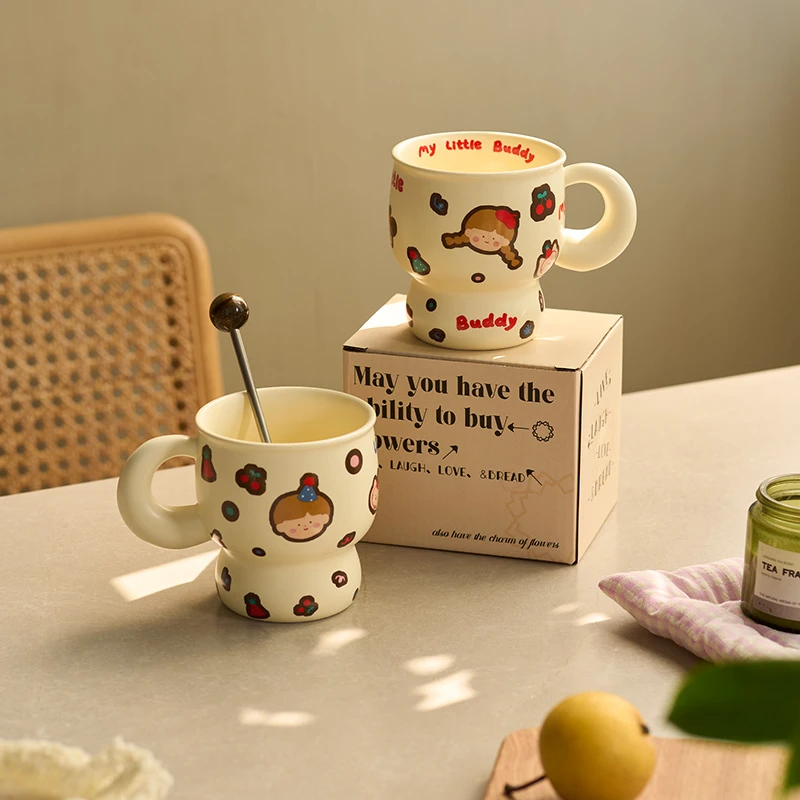 肆月蔓颜情侣马克杯奶fufu杯子礼物生日新款水杯陶瓷杯小众咖啡杯