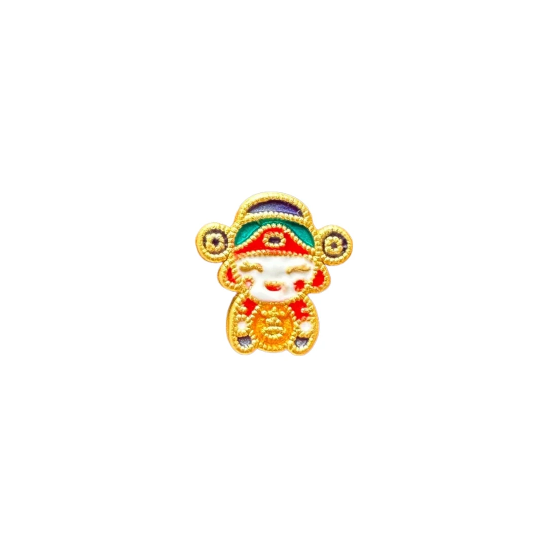 【抖音QIC质检发货】足金999 烤漆财神中穿,吊坠系列K