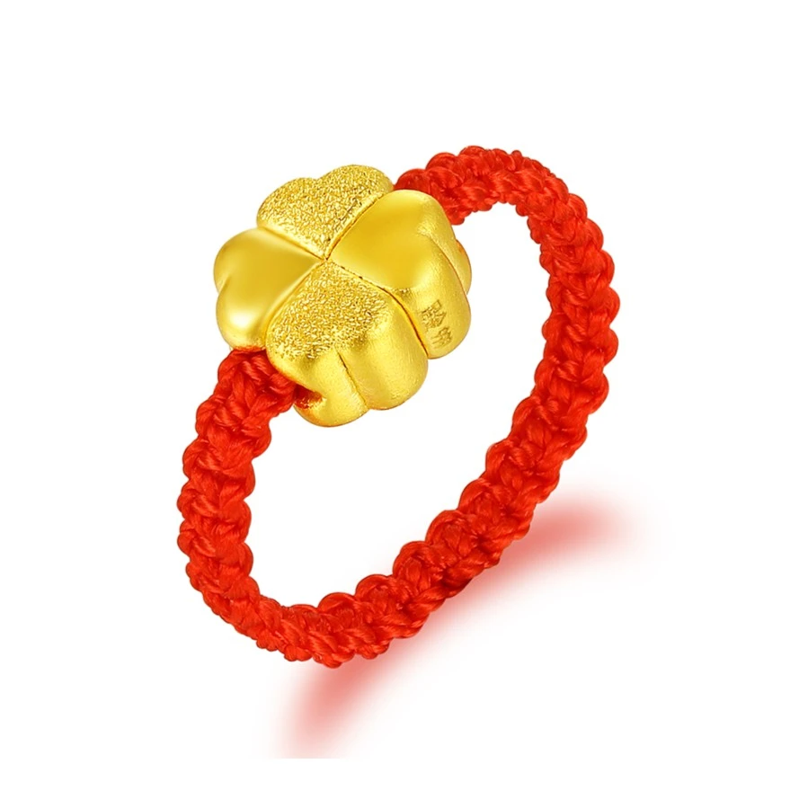 【抖音QIC质检发货】足金999 四叶草戒指S