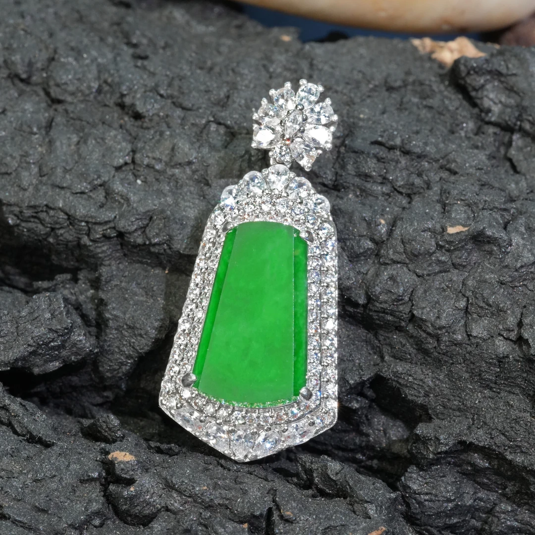 天然A货翡翠无事牌双盖吊坠翡翠吊坠平安无事多样性发其1不含链