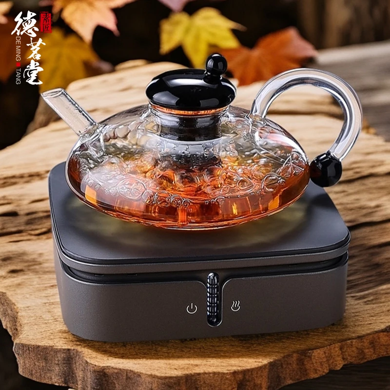 德茗堂猫眼蒸茶二代台式电陶炉财鼠壶小型台式煮茶器高档家用
