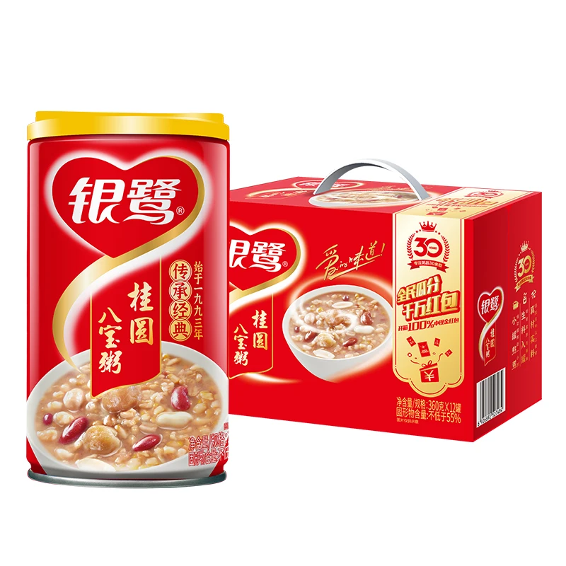 6月产银鹭八宝粥360g*12罐营养代餐速食粥美味学生早餐粥软糯