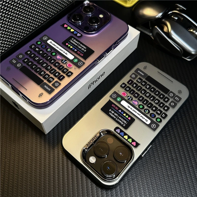 高级感聊天框适用苹果15promax手机壳iPhone14电镀镜框防摔13/12