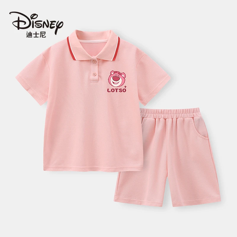迪士尼女童夏季套装2025新款卡通童装运动衣服儿童polo衫TXSX303