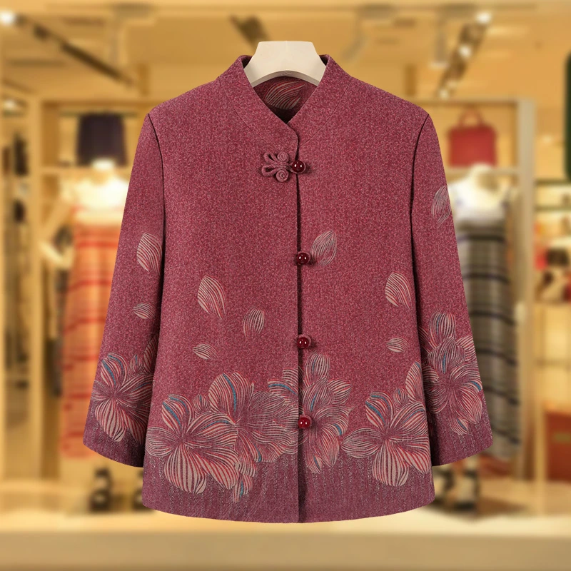 中老年人外套女奶奶秋装2024新款妈妈装春秋季60岁太太长袖上衣服