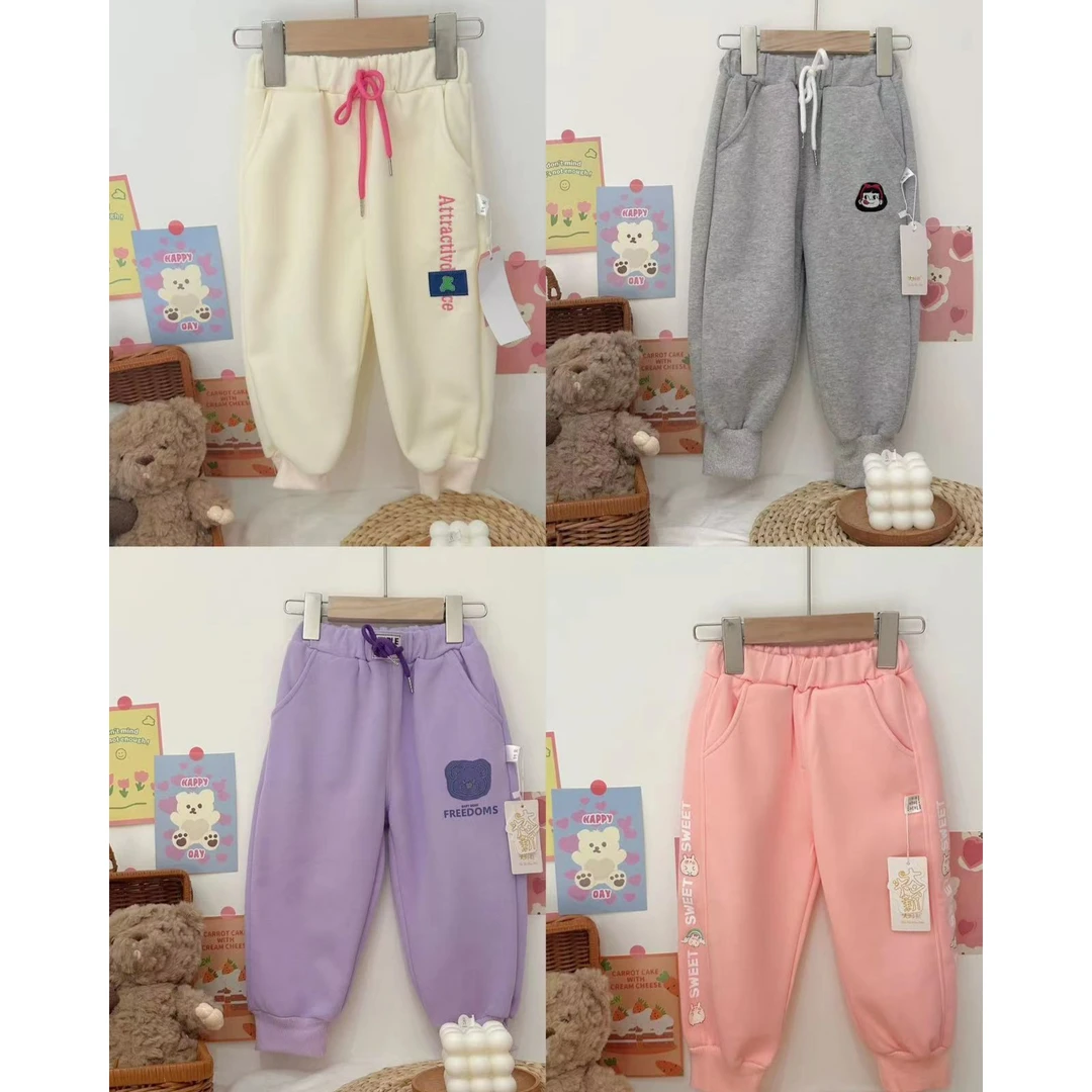 39001幼儿园卫裤春秋季2023新款女宝宝卡通秋装小女孩外穿运动裤