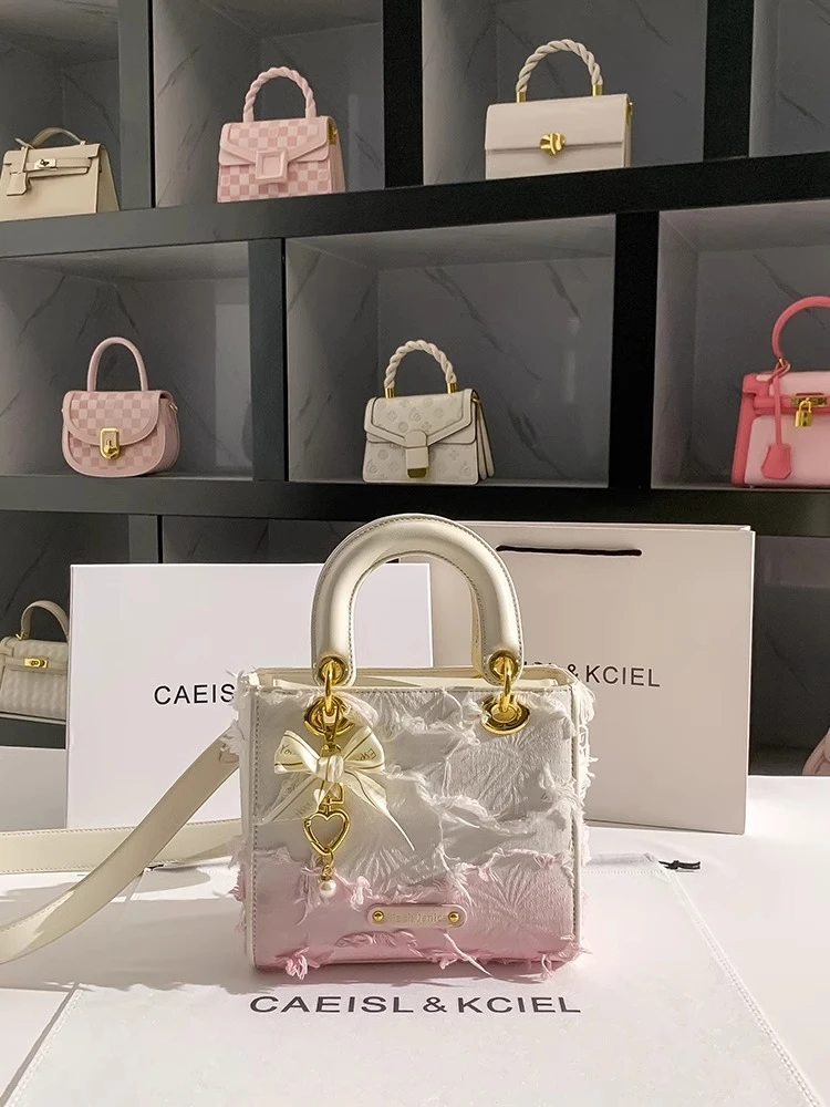 CAEISL&KCIEL女包小众渐变流苏戴妃包女2025新款高级感手提斜挎包