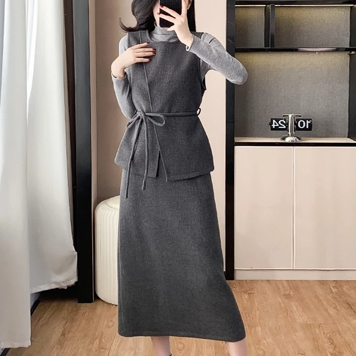 【RG3549】2024年秋冬新款时尚气质百搭减龄显瘦小衫休闲套装