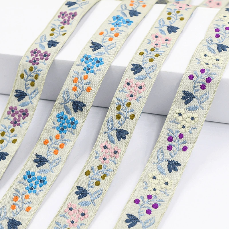 2cm宽田园风花朵刺绣织带民族服装箱包手工DIY花边辅料提花包边带
