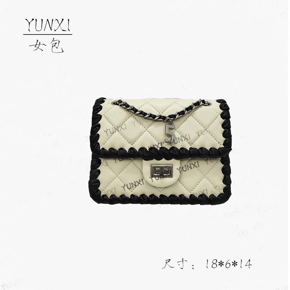 【云溪推荐】MoMo沫沫#1404滚边豆腐时尚女士气质斜挎单肩包