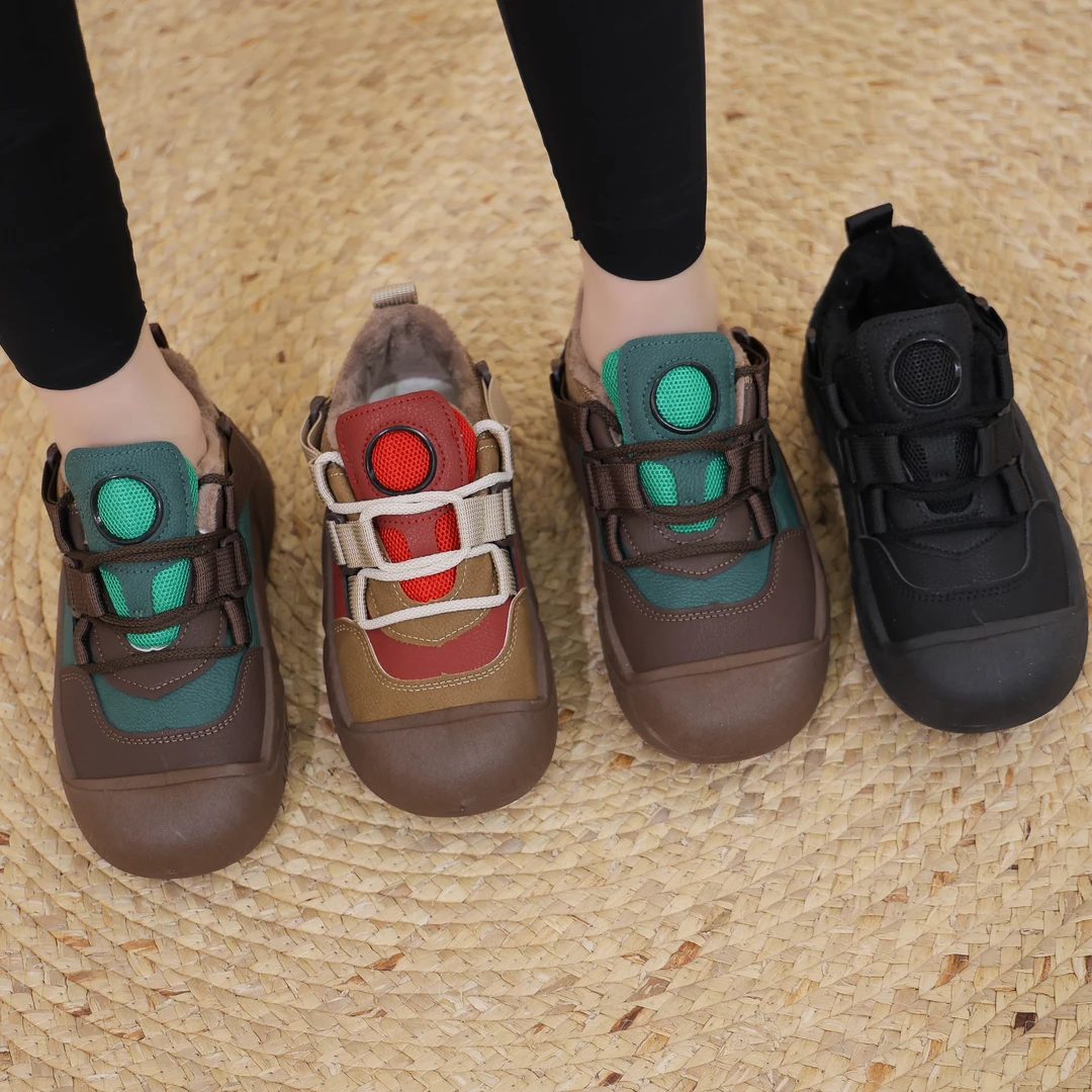 2024新款冬季棉鞋加绒时尚休闲鞋加绒轻便百搭鞋系带女鞋