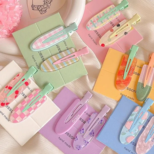 可爱少女无痕发夹网红2024新款侧边刘海碎发夹鸭嘴夹化妆发卡头饰