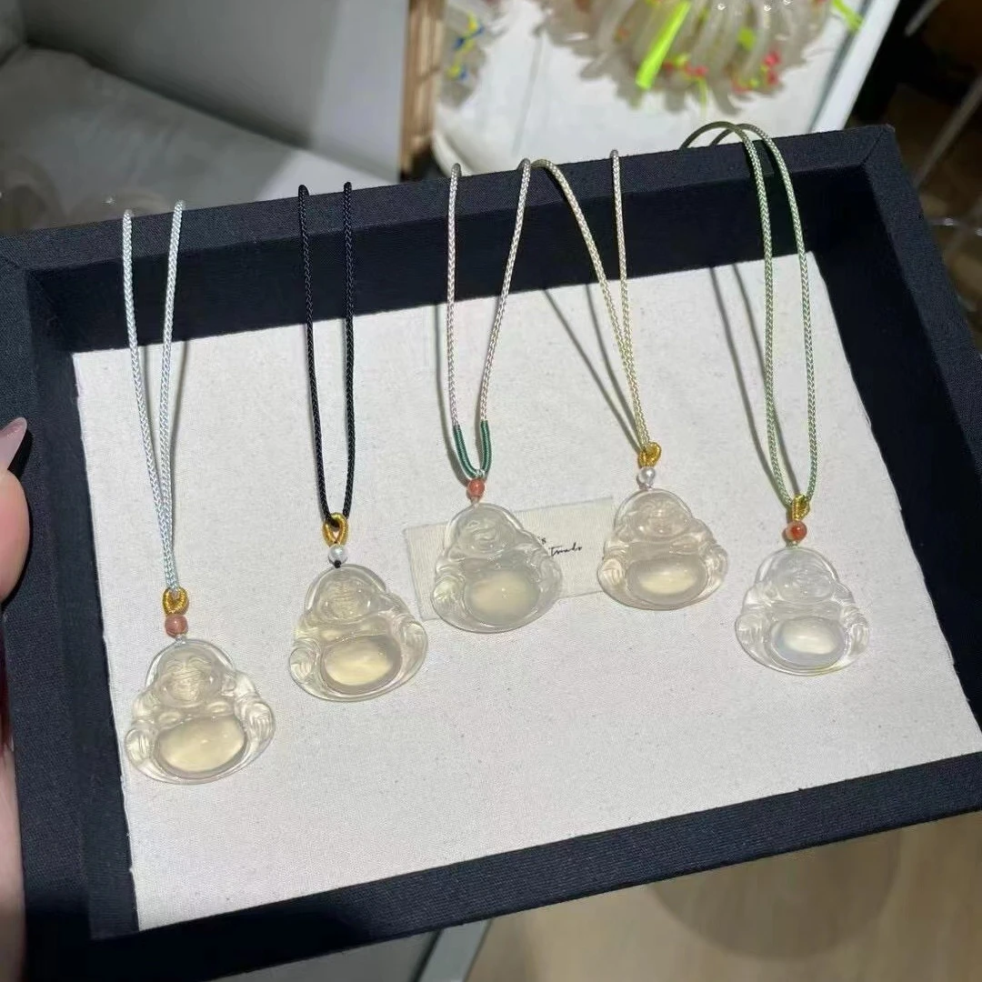 高冰玛瑙佛公吊坠（默认素绳）