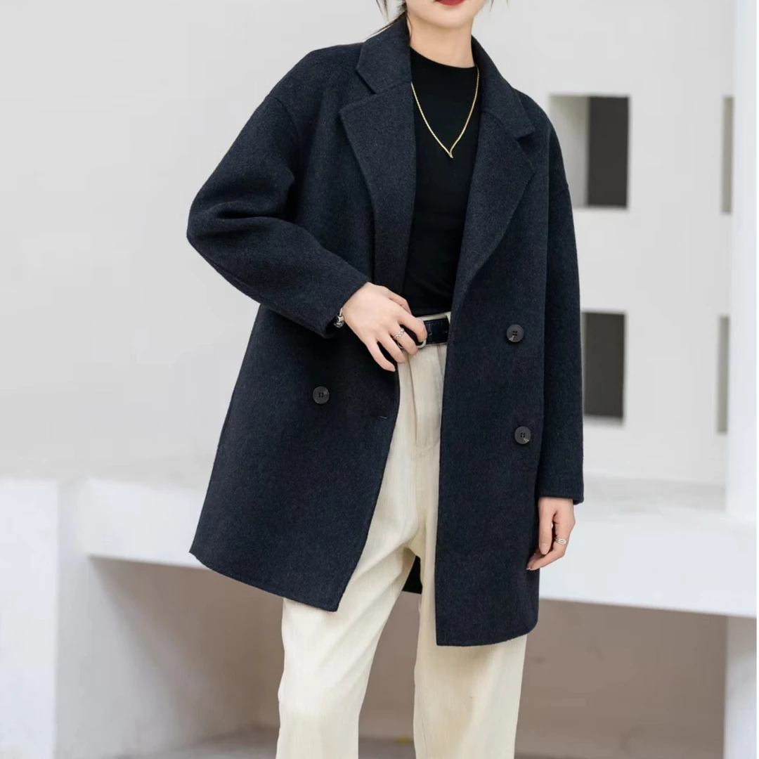 【苗姐衣橱】24冬高级感简约双面大衣8003