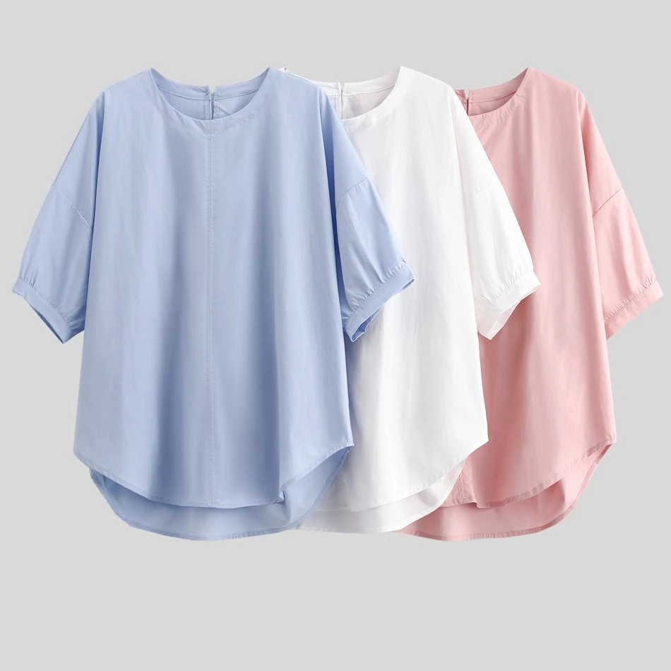 【苗姐衣橱】高品质 泡泡袖阔版短袖衬衫2913