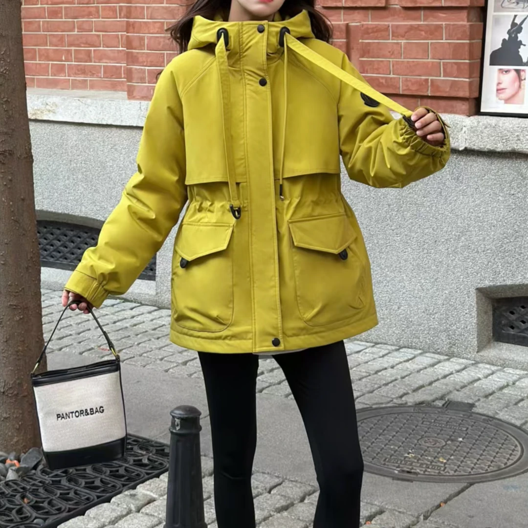 【苗姐衣橱】时尚百搭抽绳连帽冲锋衣88273