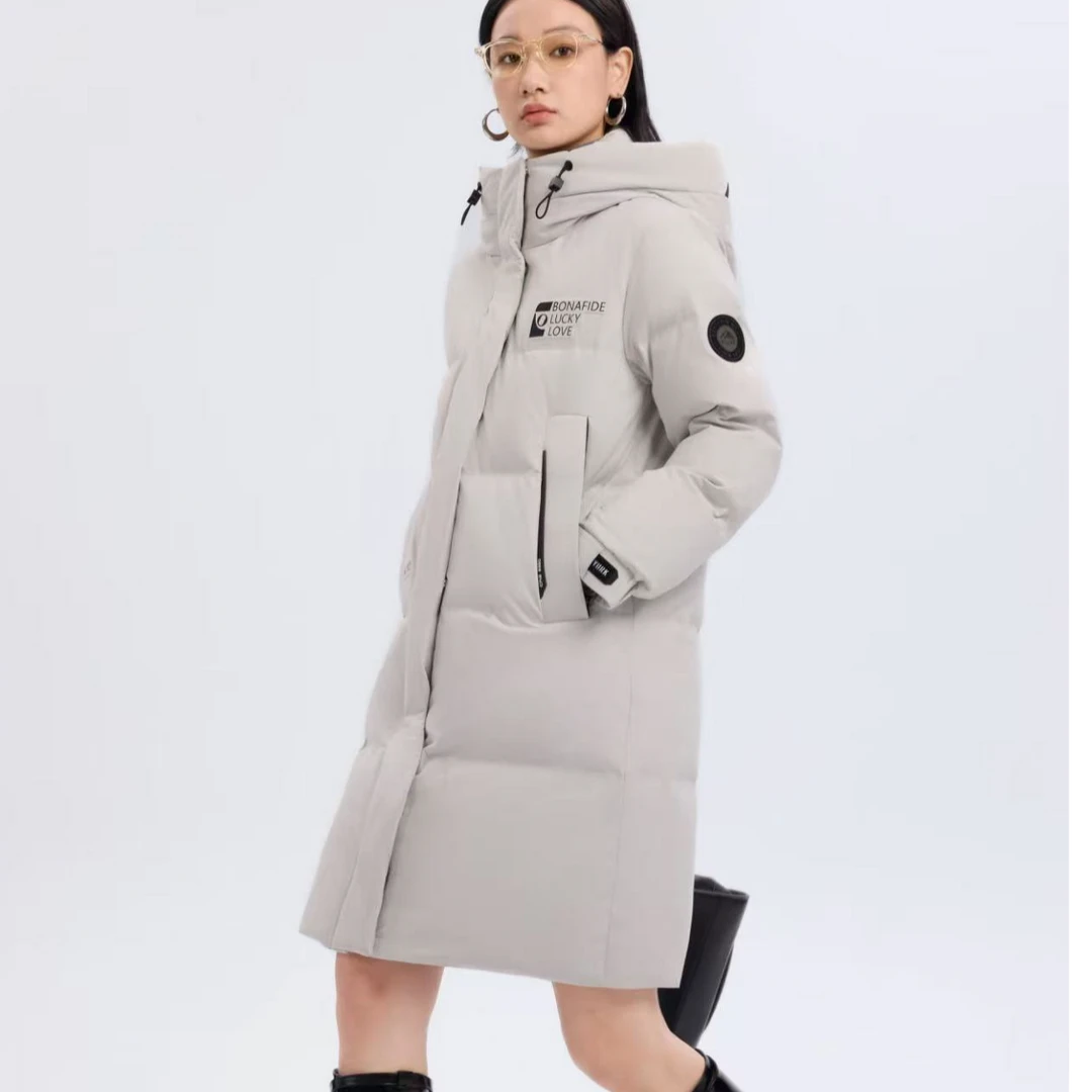 苗姐【极寒御暖~】90白鸭绒 石墨烯蓄热H型中长款羽绒服118