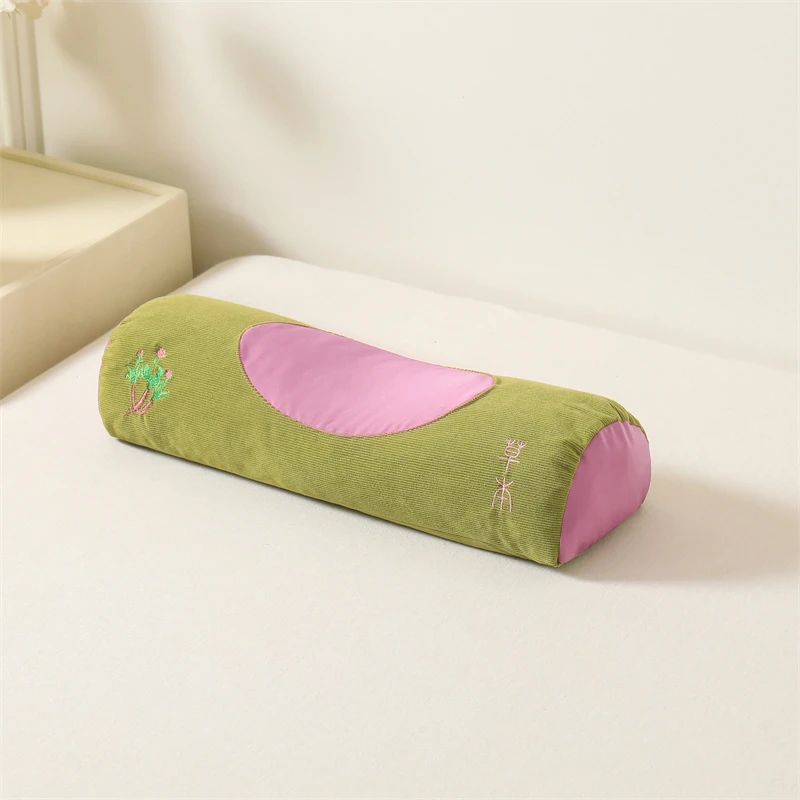 艾草助睡眠护颈椎长条圆柱形小枕头药枕芯成人枕头套和枕芯一只装