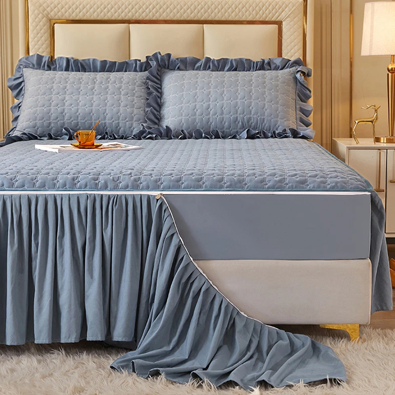 床笠床裙二合一花边床罩带裙边四季通用床垫保护罩单件2023年新款