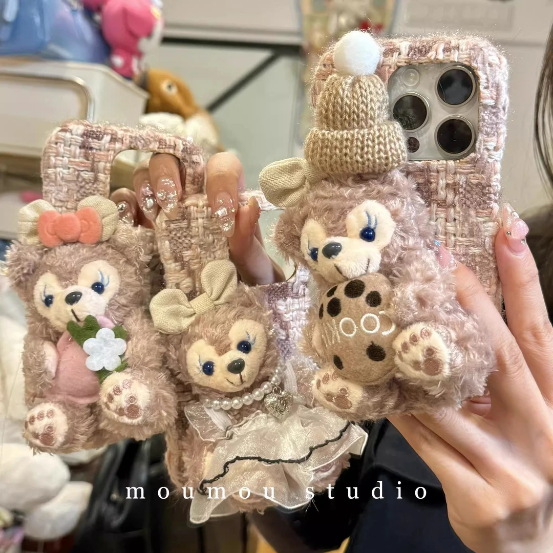 绒布小香风立体星星雪莉玫适用苹果16pro手机壳15手提14promax女