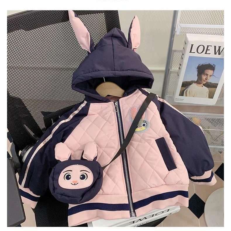 女童加绒加厚外套秋冬2024新款儿童洋气棉服冬装冬季上衣