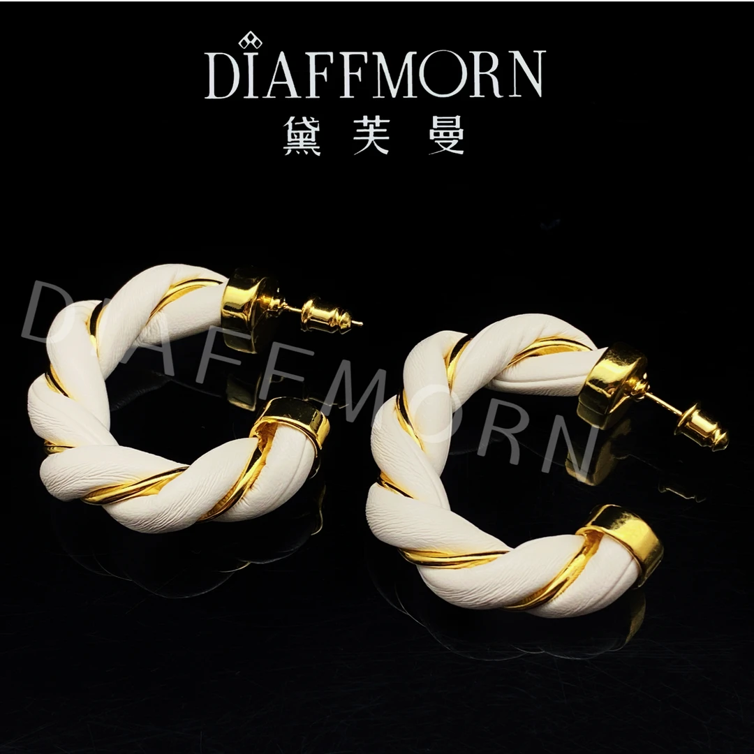 铜合金皮质耳饰 D·F·M《英伦格调》高级感耳环