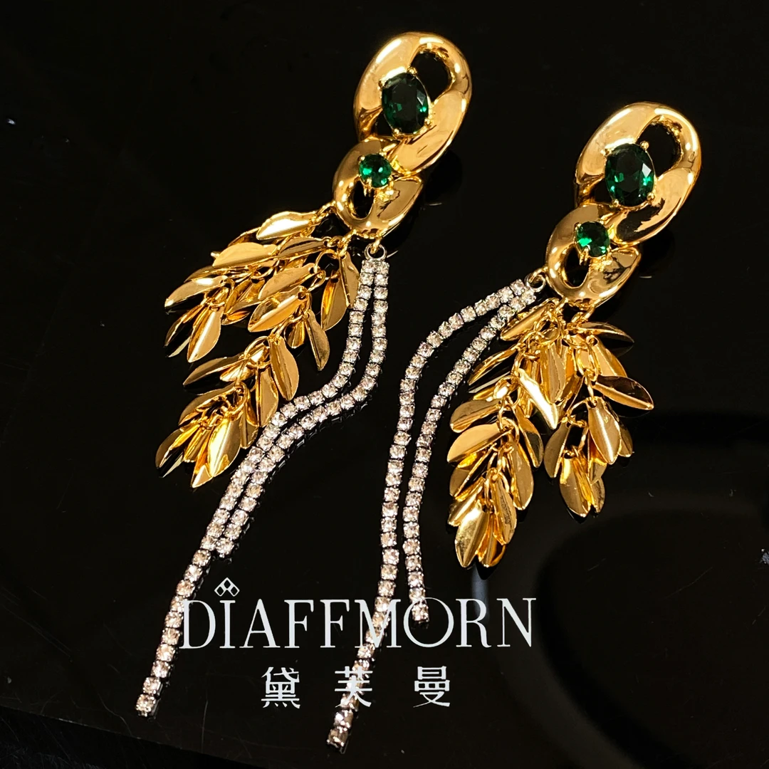 铜合金耳饰 D.F.M〖风吹麦浪〗撞色气质流苏耳环