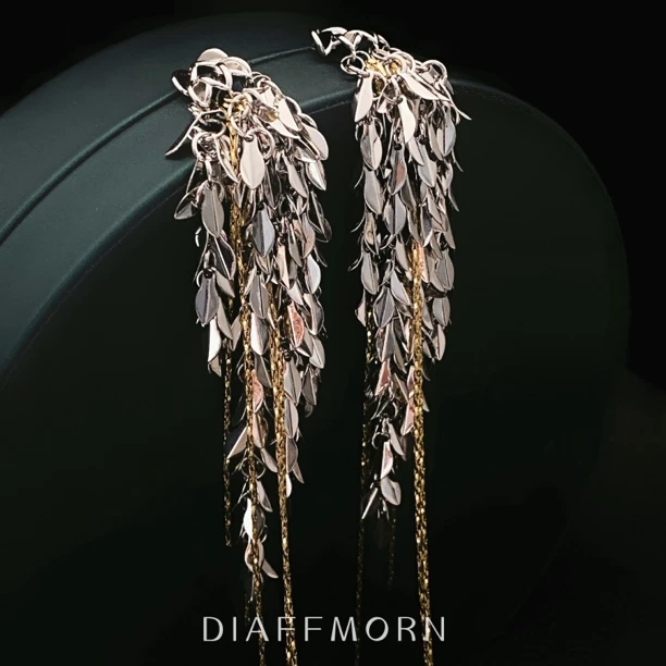 铜合金耳饰 D.F.M〖星光之夜〗 小众设计师款超长流苏耳环