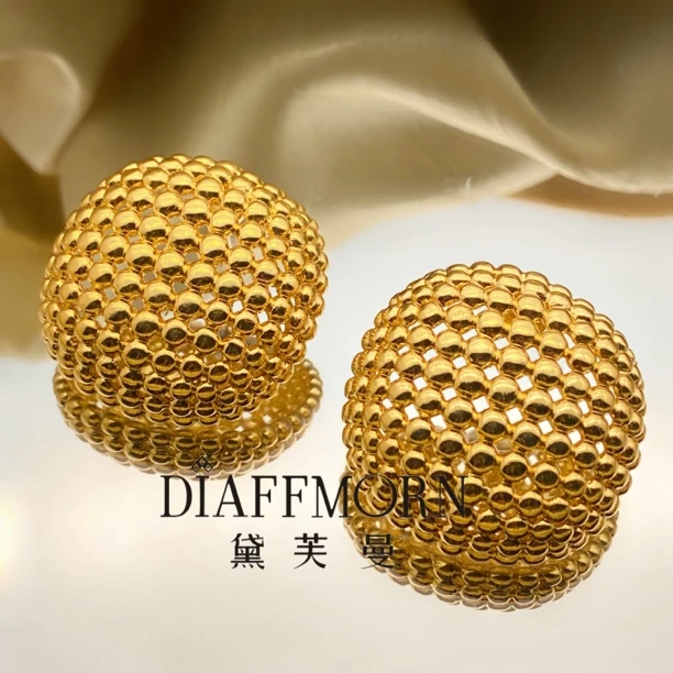 铜合金耳饰 D.F.M〖落日熔金〗 重工高级感博主同款小众耳钉