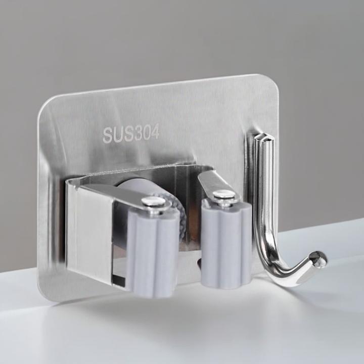 拖把夹粘钩挂钩多功能挂钩拖把收纳神器卫生间家用浴室强力粘胶