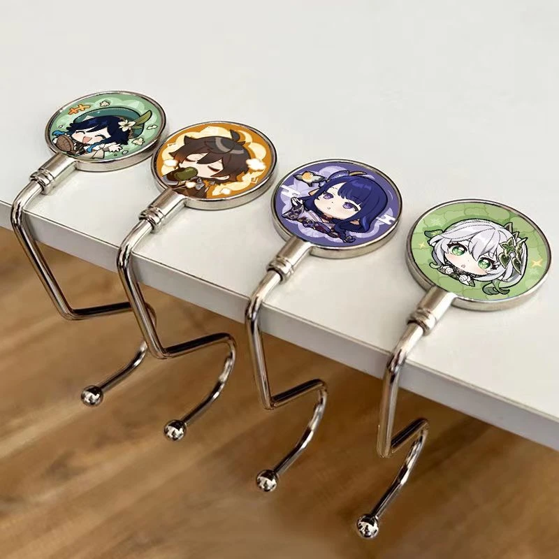 原神Q版卡通书包挂钩课桌边可爱中小学生神器免打孔可拆卸免粘贴