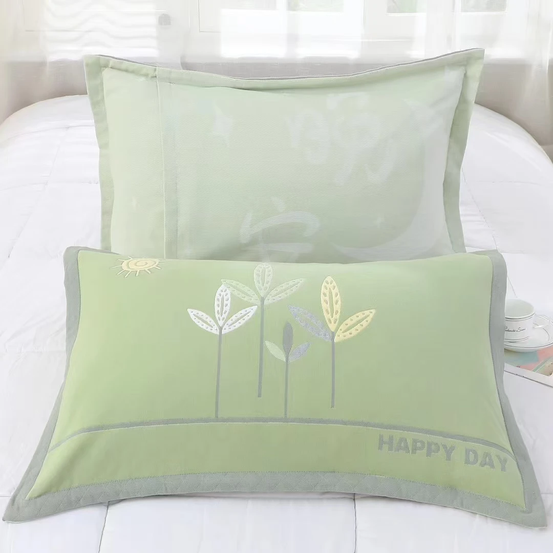 【苏欣佳纺】精梳棉加厚枕套（一对）48cm*70cm吸汗透气柔软高档