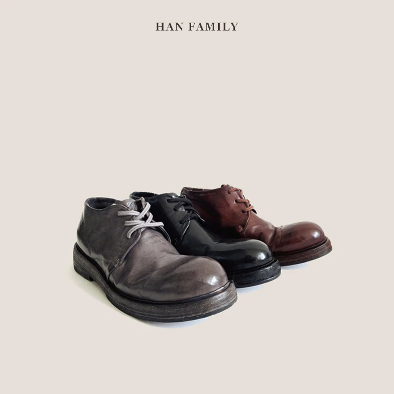 HAN FAMILY/大汉之家时尚百搭年轻短靴鞋休闲男女同款圆头潮流