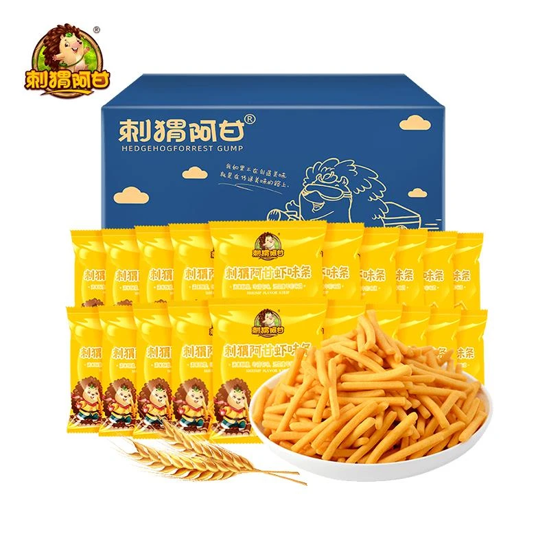 刺猬阿甘虾味条脆零食膨化童年怀旧小吃网红零食笋