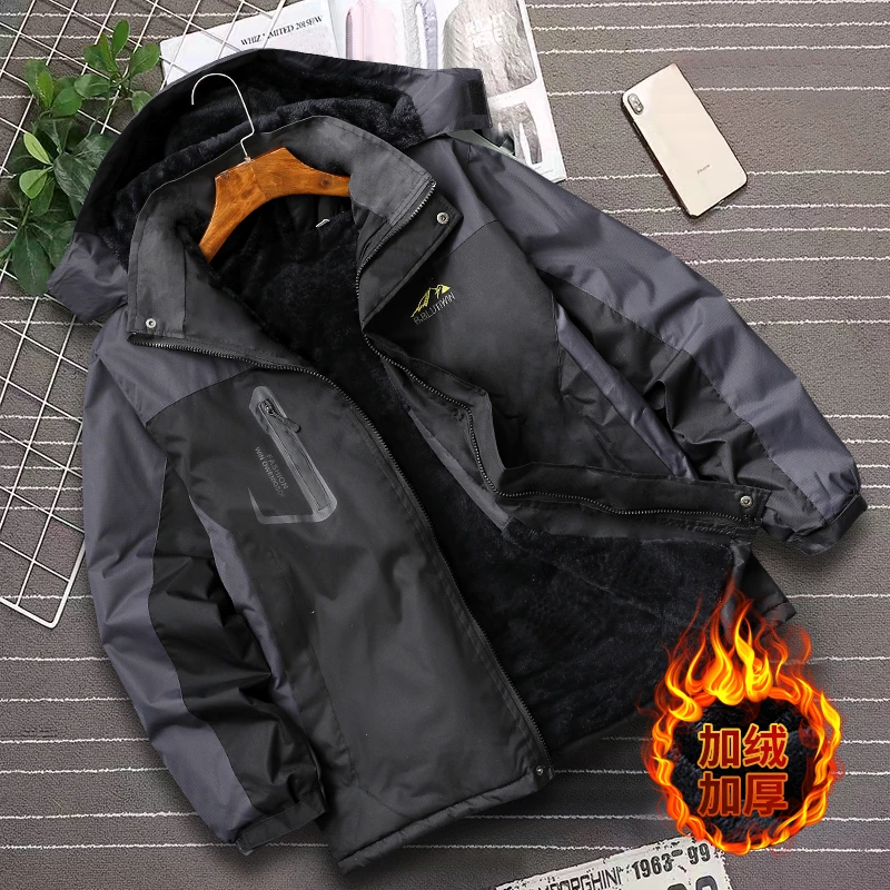 冲锋衣棉袄防水保暖加绒加厚棉衣秋冬爆款男士冬款外套棉服工作服