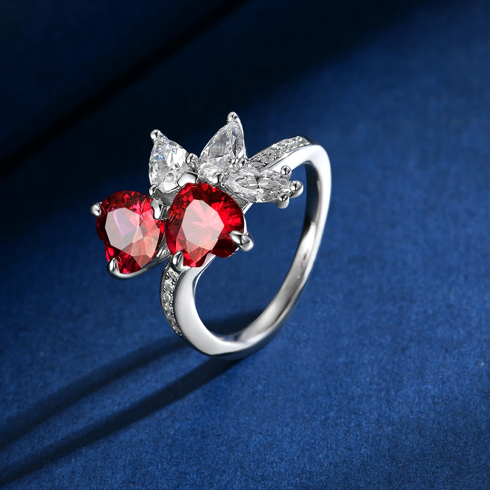 培育红宝石R2461【芳心纵火犯】镶嵌爱心鸽血红色时尚百搭戒指5-9#