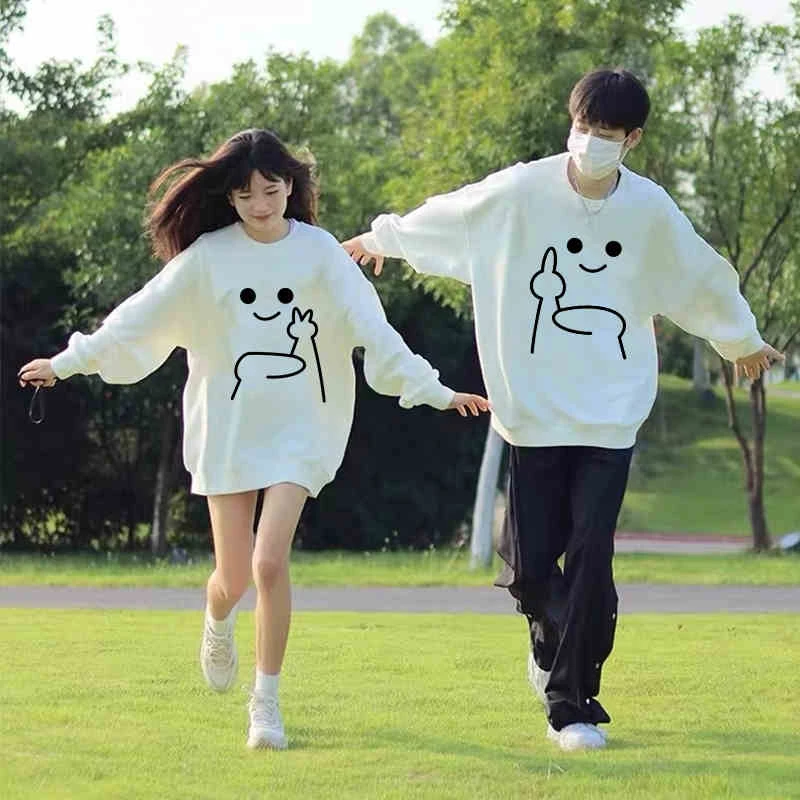 搞怪可爱情侣装2025网红新款一男一女春秋冬季设计感卫衣服外套装