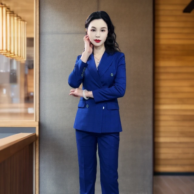 【水墨蓝阁】春秋款职业女装暗格纹、高端设计气质穿搭高级感
