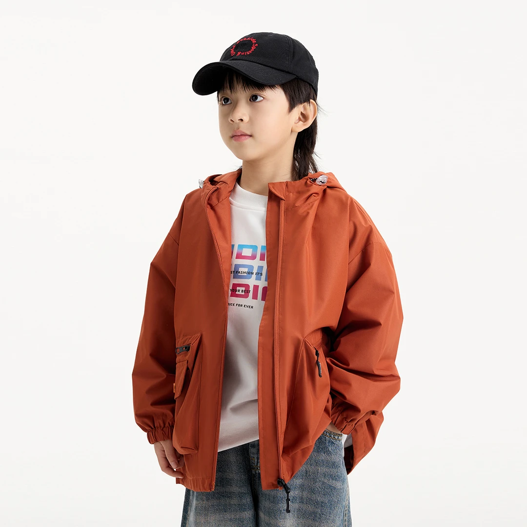 春秋装儿童韩版中大男户外休闲宽松多色连帽外套WPD1014-WTT1