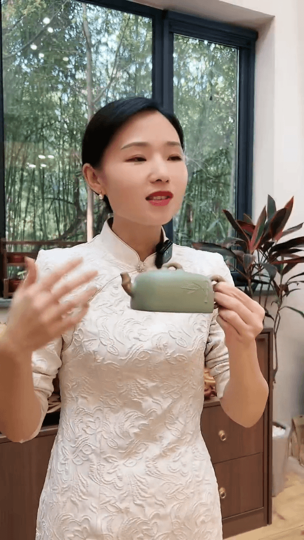 【闪购商品】紫砂茶叶罐豆青砂 竹段