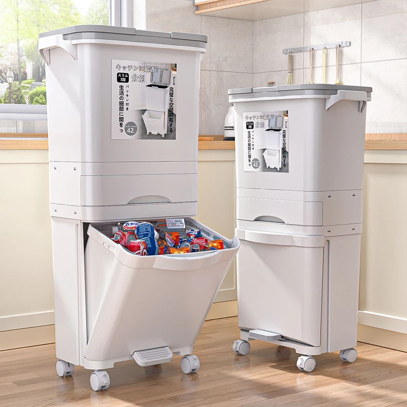 俏洁厨房垃圾桶家用客厅防尘超大脚踏式大号厨房垃圾桶厨房专用