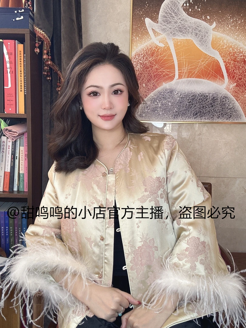 【约束-依斐私服】新中式中国风-轻奢百搭名媛醋酸双色提花加棉外套