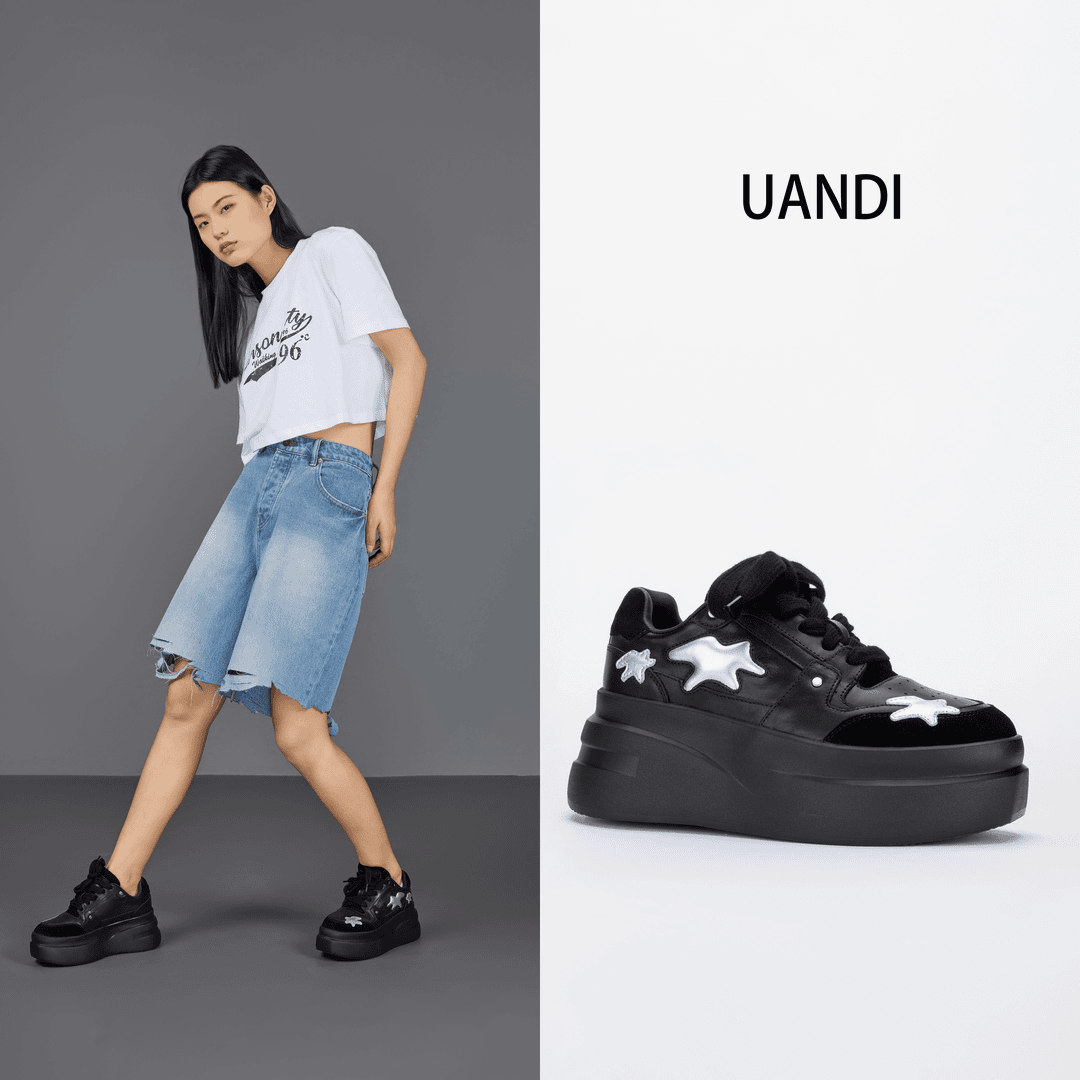 UANDI原创24年早春新款休闲时尚设计师款百搭厚底低帮板鞋小白鞋