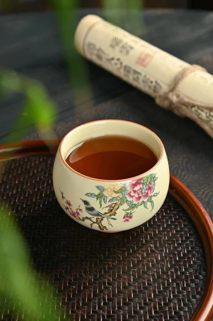 铜钱杯配鱼藻铜钱杯一对包邮