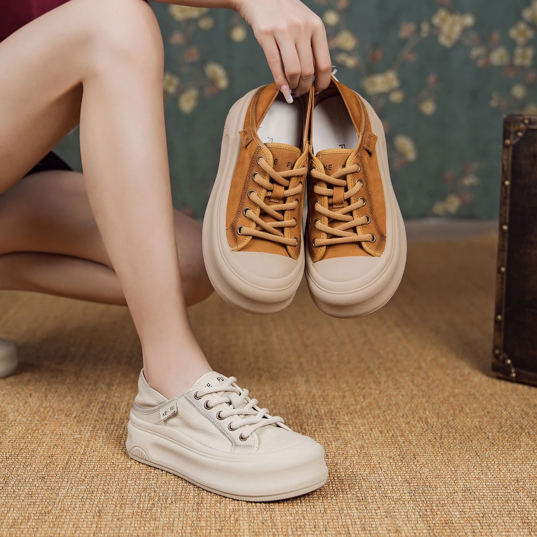 【新品】软底圆头复古鞋女2024春夏新款百搭时尚平底运动鞋 23390-1